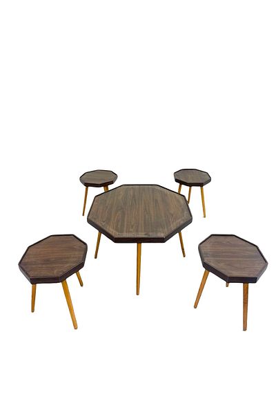 Ch 5-piece Turkish wooden table set