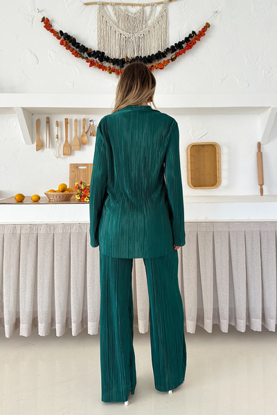 verabelle Női bordázott, ráncos szövetből készült nadrág és ing szett