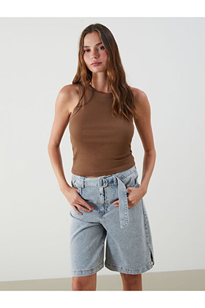 LC Waikiki Yeni Sezon Bisiklet Yaka Dokulu Kadin Atlet - S5GC35Z8