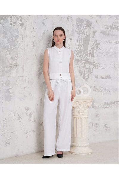 İntive Lingerie Brooch Vest Pants Suit White S255821