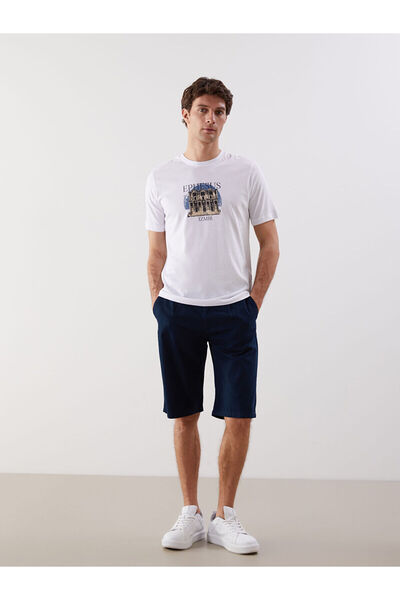 LC Waikiki Ανδρικό σορτς βερμούδας σε μπλε ναυτικό χρώμα, άνετο και ελαστικό