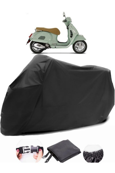 CoverPlus Vespa GTS 300 SİYAH Arka Çanta Uyumlu Motosiklet Branda Premium Kal...