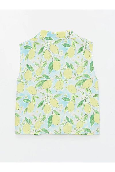 LC Waikiki Patterned Girl's Crop Shirt