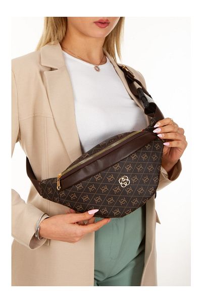 Newish Polo Women's Patterned Cross Shoulder Strap Waist and Shoulder Bag Free Bag