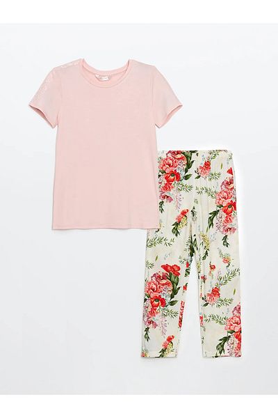 LC Waikiki Crew Neck Floral Women's Pajamas Set