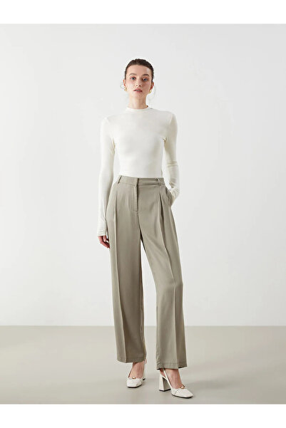 LC Waikiki Brown Loose Fit Wide Leg Women's Trousers