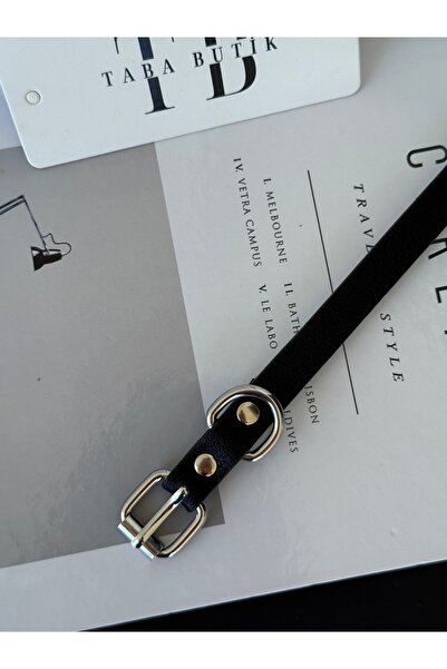 TABA BUTİK Curea de damă cu detaliu de cataramă argintie