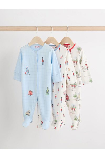 Next Baby مجموعة ملابس أطفال منقوشة من القطن بنسبة 100% من سلسلة London من Cath Kidston مكونة من 3 قطع