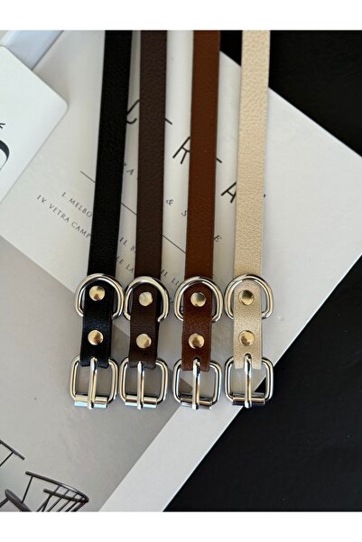 TABA BUTİK Curea de damă cu detaliu de cataramă argintie