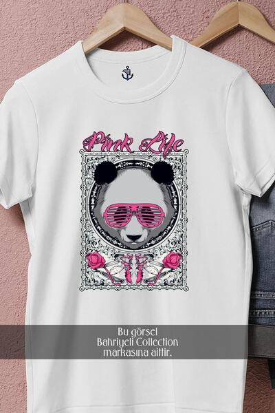 Bahriyeli Collection oversized Μπλουζάκι Unisex με σχέδιο Pink Life Panda