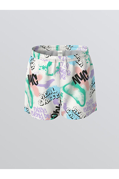 LC Waikiki Weiße Badeshorts für Jungen mit elastischem Bund