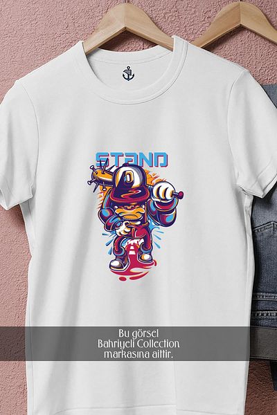 Bahriyeli Collection Oversize Stand Vector Design Unisex T-Shirt