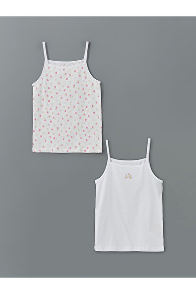 LC Waikiki LCW Kids Square Collar Floral Girl's Tank Top 2 Stück