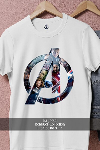 Bahriyeli Collection Μπλουζάκι Unisex με σχέδιο χαρακτήρων Avengers oversized