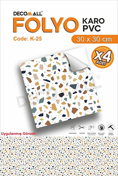 senavia farkınızı yansıtın K-25 Karo Folyo Kendinden Yapışkanlı Zemin Fayans Banyo Duvar Kaplama Suya Dayanıklı 30x30CM