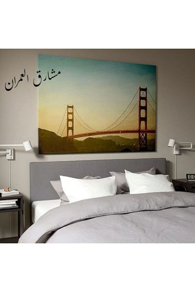 IKEA Photo, Red Bridge at Sunset, 140x100 cm
