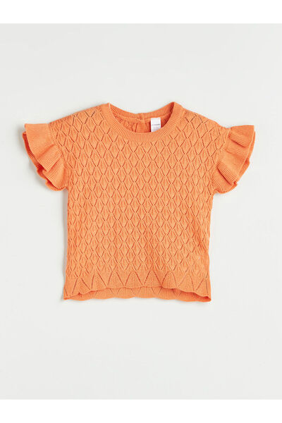 LC Waikiki Pulover tricotat pentru fete cu mânecă scurtă Mercan