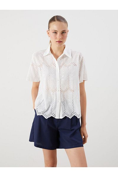 LC Waikiki New Season Openwork Brode Women's Shirt