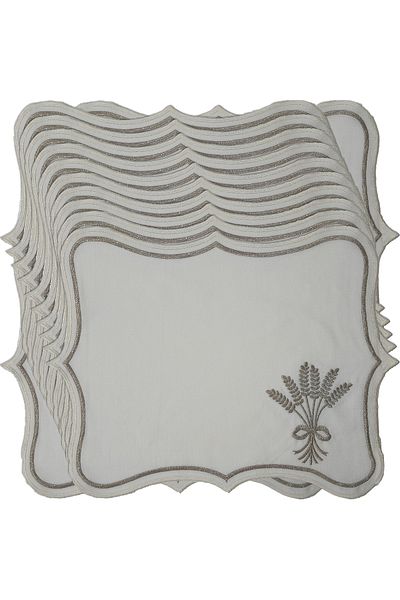 NB Neubella Home Nerina 12 Piece Luxury American Service Presentation Embroidered Cover Set Carefree 12-Person Dowry Linen Set