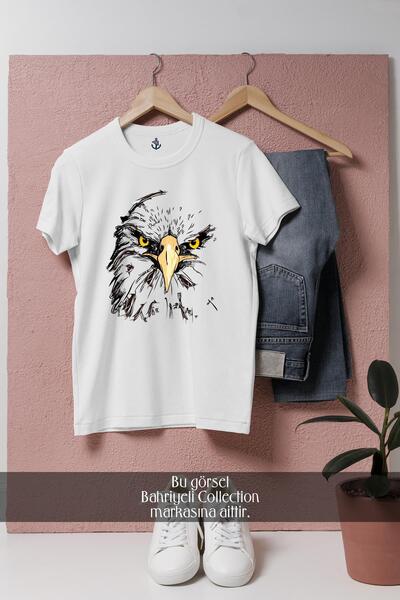 Bahriyeli Collection Unisex T-Shirt with Oversize Eagle Letter Design