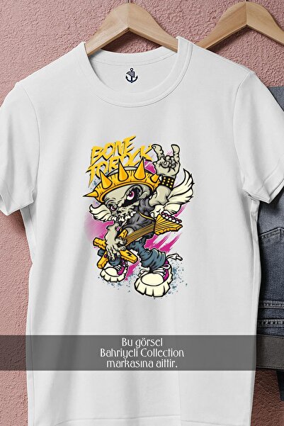 Bahriyeli Collection Μπλουζάκι Unisex με σχέδιο Skull Rock oversized