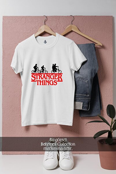 Bahriyeli Collection Tricou unisex supradimensionat cu design Stranger Things