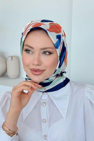 Hazamoda وشاح منقوش رقميًا من Cisem باللون البرتقالي