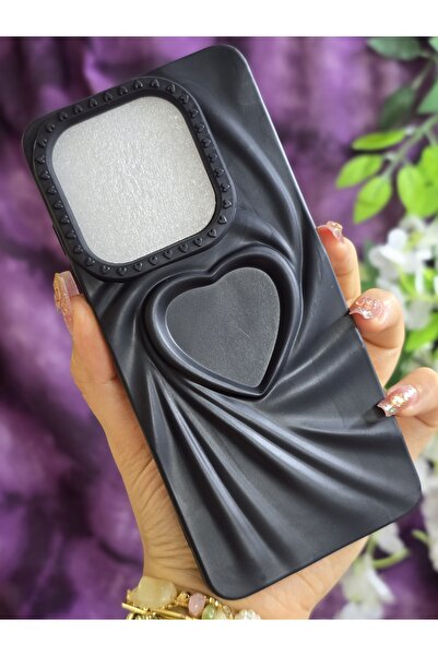 Magic Ring Tecno Spark 20 / Spark 20C Compatible 3D Heart Black Silicone Case