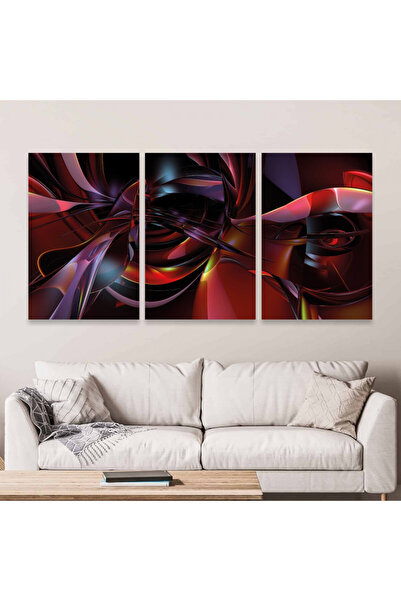 4gdran ثلاث لوحات قماشية فخمة بتصميم مودرن مع برواز بني مجوف