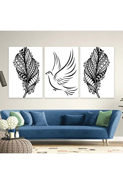 4gdran ثلاث لوحات قماشية فخمة بتصميم مودرن مع برواز فضي مجوف