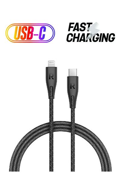RavPower Mfi Certified Cb1017 Typec To Lightning Cable Black