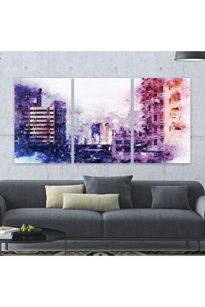 4gdran ثلاث لوحات قماشية فخمة بتصميم مودرن مع برواز فضي مجوف