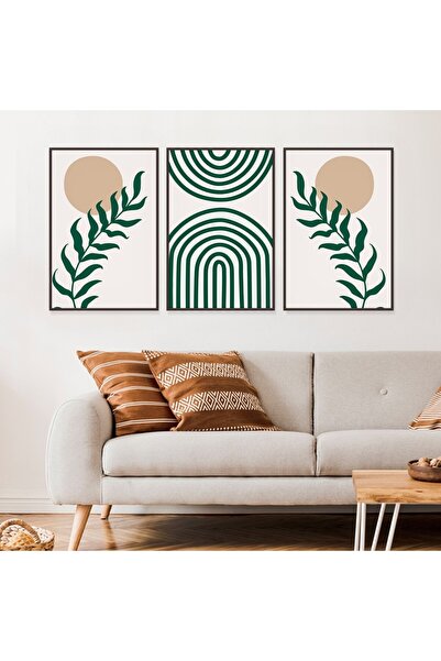 SND ثلاث لوحات قماشية بتصميم الفن البوهيمي مع برواز شامبين مجوف