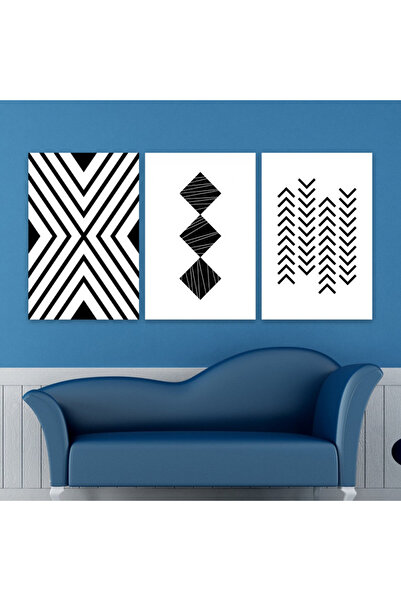 4gdran ثلاث لوحات قماشية فخمة بتصميم مودرن مع برواز شامبين مجوف