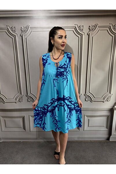 Büyük Hanım فستان قصير منسوج على طراز الفسكوز