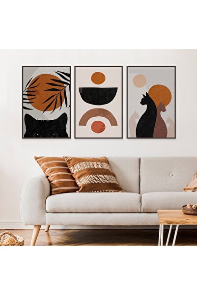 Marktna ثلاث لوحات قماشية بتصميم الفن البوهيمي مع برواز شامبين مجوف