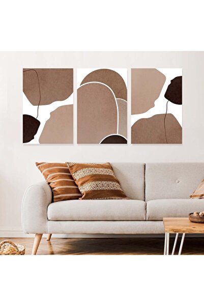 4gdran ثلاث لوحات قماشية بتصميم الفن البوهيمي مع برواز خشبي مخفي