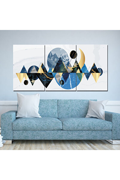 4gdran ثلاث لوحات قماشية فخمة بتصميم مودرن مع برواز ذهبي مجوف