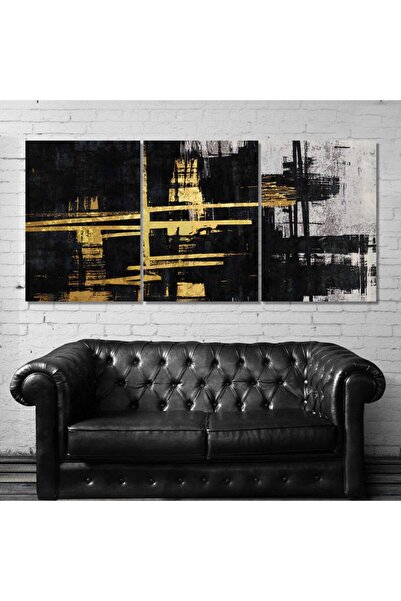 4gdran ثلاث لوحات قماشية فخمة بتصميم مودرن مع برواز خشبي مخفي