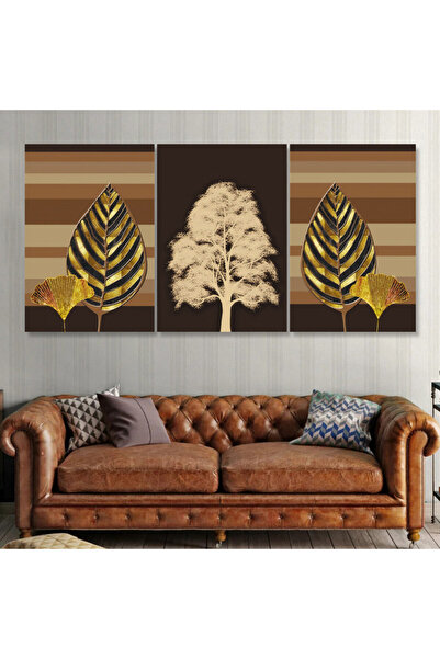 Marktna ثلاث لوحات قماشية فخمة بتصميم مودرن مع برواز فضي مجوف