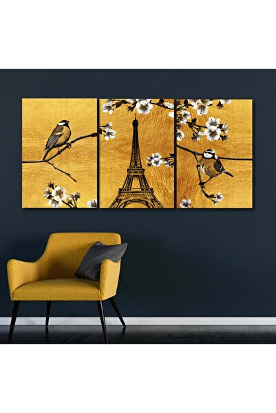 4gdran ثلاث لوحات قماشية فخمة بتصميم مودرن مع برواز فضي مجوف