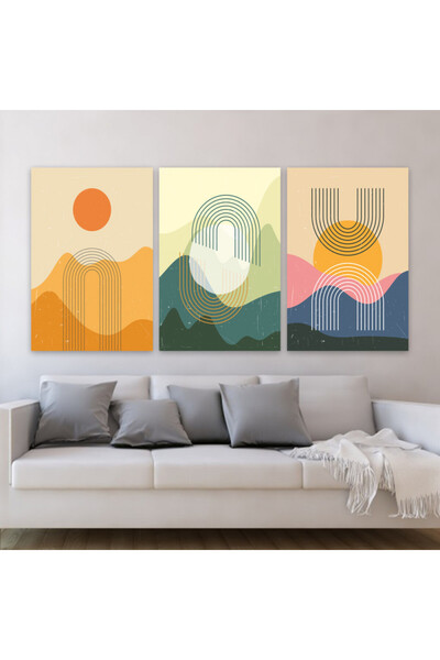 Marktna ثلاث لوحات قماشية فخمة بتصميم مودرن مع برواز أسود مجوف