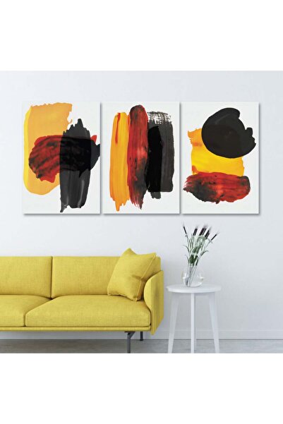 Marktna ثلاث لوحات قماشية فخمة بتصميم مودرن مع برواز فضي مجوف