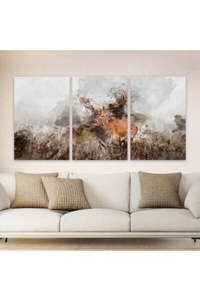 4gdran ثلاث لوحات قماشية فخمة بتصميم مودرن مع برواز شامبين مجوف