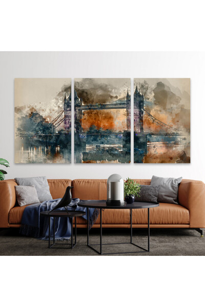 4gdran ثلاث لوحات قماشية فخمة بتصميم مودرن مع برواز شامبين مجوف