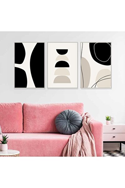 Marktna ثلاث لوحات قماشية بتصميم الفن البوهيمي مع برواز فضي مجوف