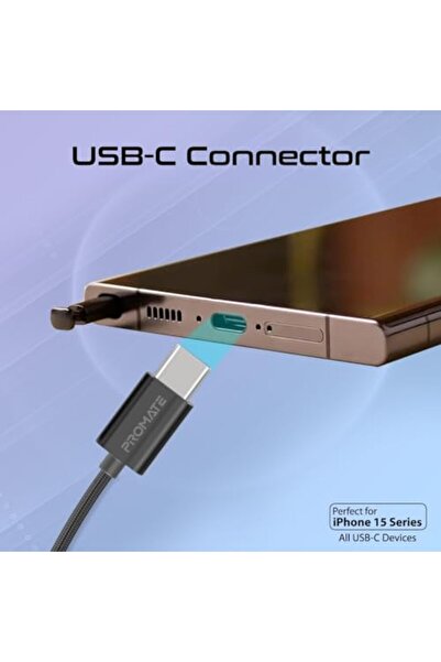 Promate سماعات أذن بموصل USB-C™، سماعة أذن أحادية عالية الدقة مريحة داخل الأذن مزودة بمنفذ USB-C™ مع ميكروفون، وخاصية إلغاء الضوضاء