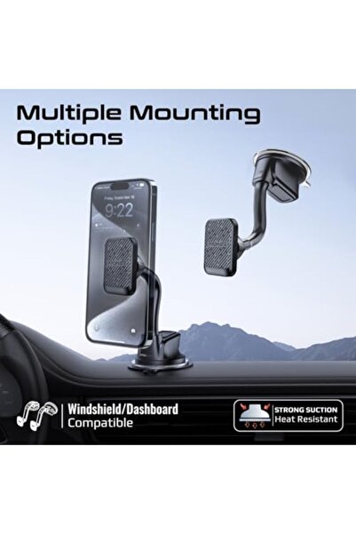 Promate Car Mobile Holder by Promate, Universal Magnetic Mount with 360-Degree Rotation, Strong N52 Magnet a