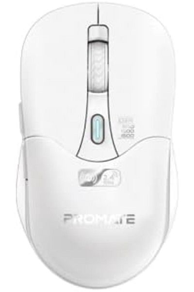 Promate Cordless Mouse - Premium Bluetooth Nano Receiver Wireless Mouse with Dual Mode Connectivity