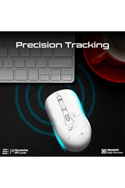 Promate Cordless Mouse - Premium Bluetooth Nano Receiver Wireless Mouse with Dual Mode Connectivity